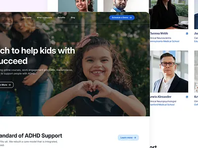 Smart Course Website adhd blue clean corporate e learning instructors landing page product design team uxui designer
