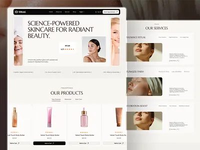 Silkzai - Beauty & Skin Care Website beauty and wellness beauty branding beauty business website beauty web design beauty website cosmetic website design creative web design landing page minimal design nocode development responsive design skin care template skin care website template design ui kit uiux design web development webflow template website concept website design