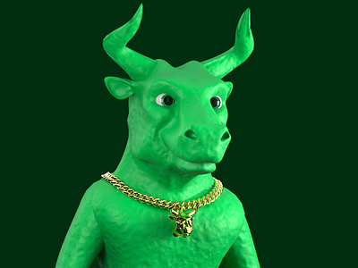 Sculpt Bull 3dart 3dcharacter 3dillustration 3dmodeling cartoon charactercartoon characterdesign charactermodeling digitalart nft nftart nftcharacter p2e