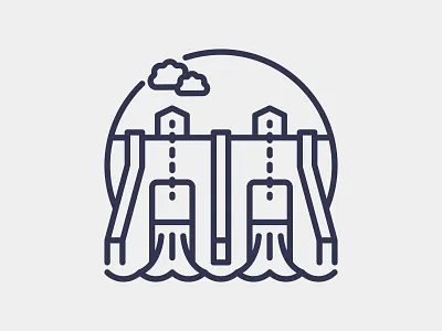 Controlled Water Distribution icon dam design finance graphic design icon illustration logo vector