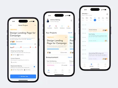 Absenc - Task and Talent Management Mobile App clean design management mobile mobile app mobile design project management project manager talent talent management talent manager task task management task manager to do list ui ui design ux