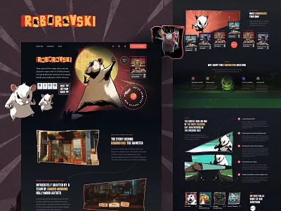 Roborovski NFT Landing Page blockchain branding cartoon crypto crypto design cryptocurrency design devpatel illustration interface logo metaverse minting mouse nft ui web3