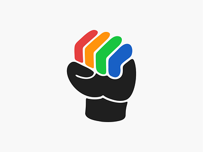 Together! box brand branding colors divercity fist freedom grip hand icon illustration logo logo design mark rainbow symbol together