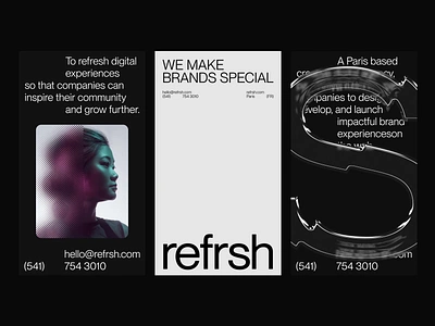 REFRSH 3d animation animation brand identity corporate identity crystals digital agency dispersion futuristic geometric glitch gradient holographic light logo design motion graphics prism redis reflections typography web design