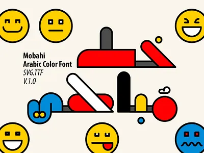 Mobahi - Arabic Color Font خط عربي ملون تايبوجرافي