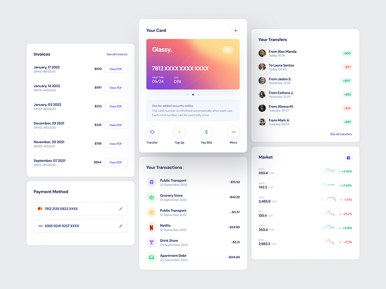 Payment & Banking cards - Horizon UI by Horizon UI on Dribbble