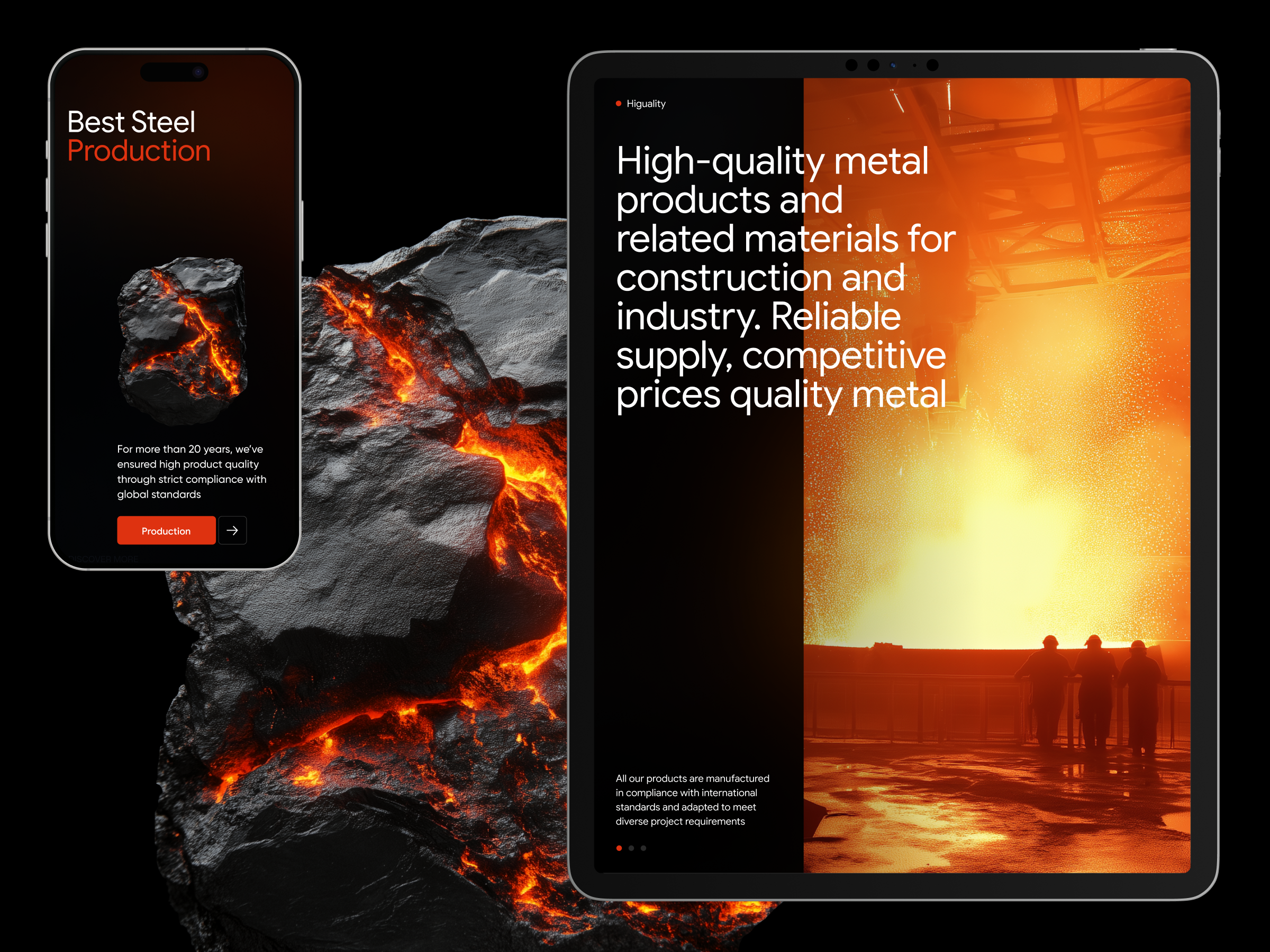 Ferrum – Steel Manufacturing 3d branding clean design generation graphic design grid illustration logo manufacture metallurgy midjourney minimalism mobile design steel typography ui uiux webdesign website