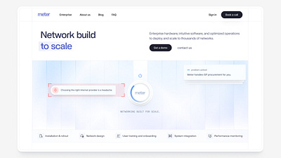 Hero section for Meter hero section landing page ui web app web design web site website