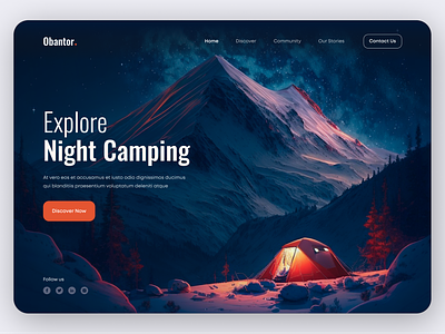 Camping | Hero Exploration adventure camping designer explore hero homepage landing page remote uxui web design website