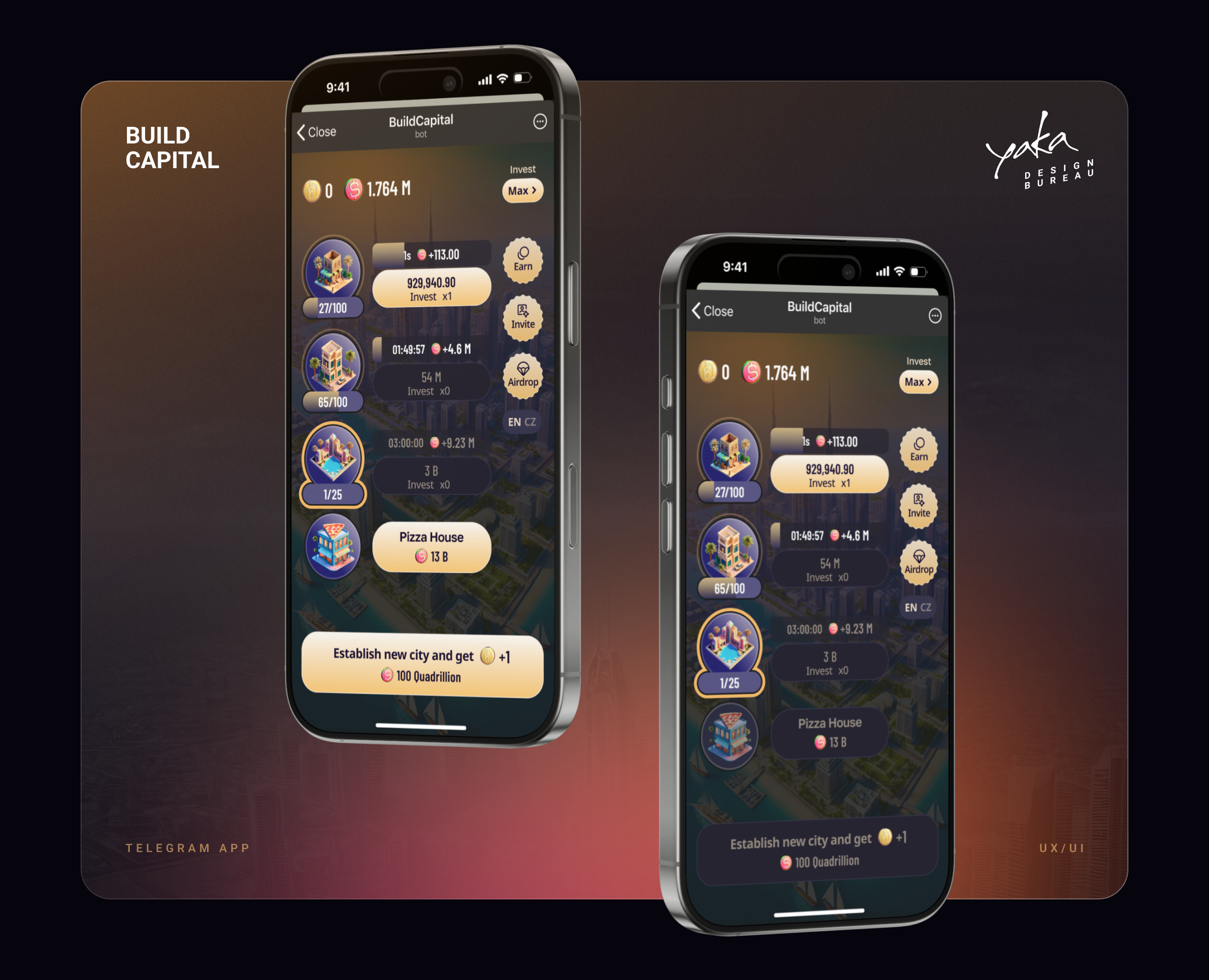 Web3 Mobile Game | Build Capital | Fintech app crypto crypto app crypto fintech crypto game financial app fintech game telegram ui web3 yaka design bureau