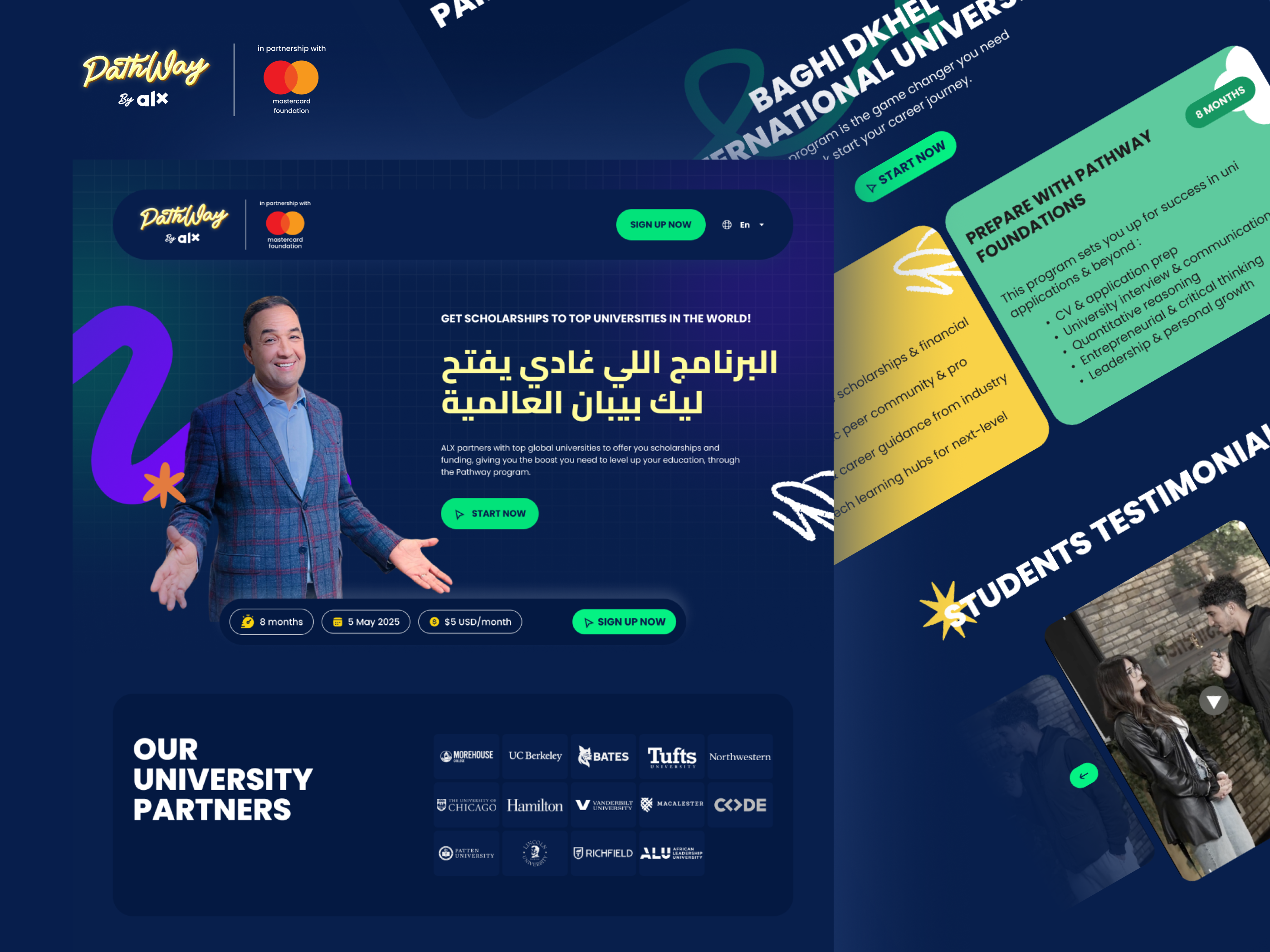 ALX Morocco Landing page africa alx alx africa clean dark design education flat illustration landing page landingpage minimal mobile morocco pathway program scolarship ui ux