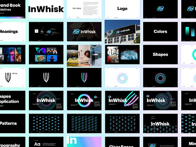 Inwhisk Brand Identity_Brand Book abstract brand brand identity branding colorful fun future gradient identity logo logos logotype metaverse minimal modern resturant software virtual reality vr whisk