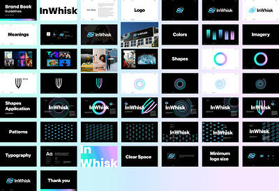 Inwhisk Brand Identity_Brand Book abstract brand brand identity branding colorful fun future gradient identity logo logos logotype metaverse minimal modern resturant software virtual reality vr whisk