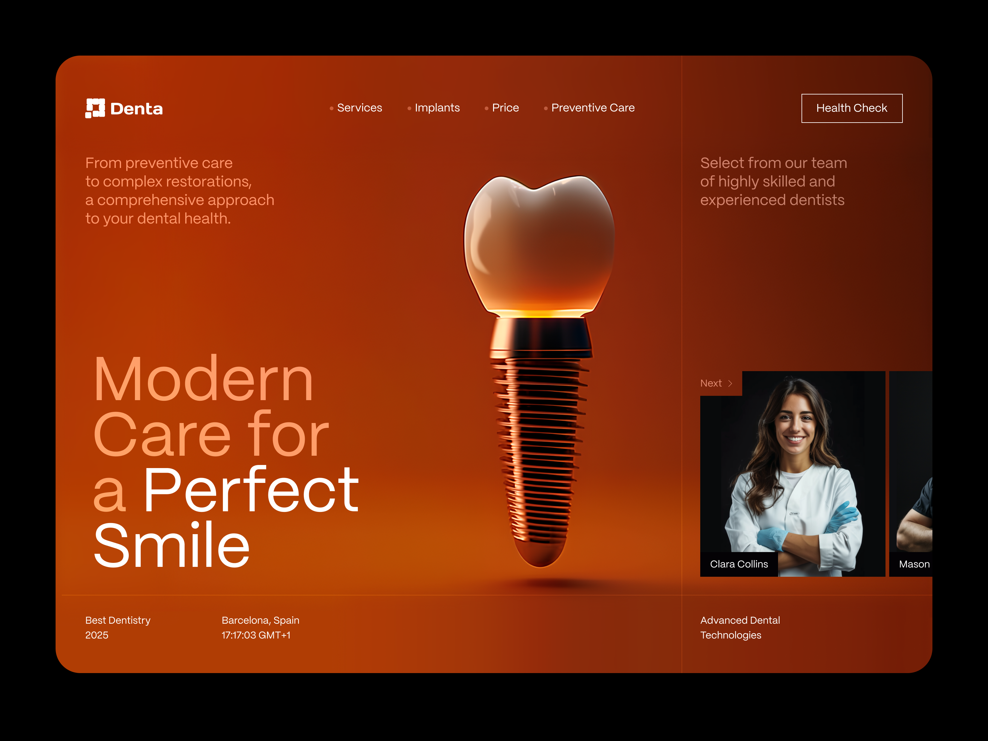 Example of Web Design Dental Care Clinic
