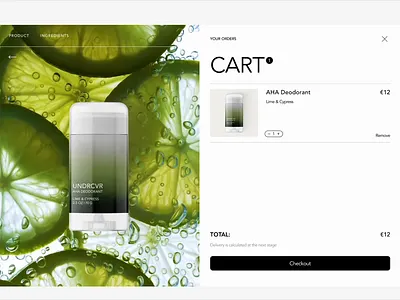 Ecommerce UI – Shopping Cart for Natural Skincare | Deodorant Sh beauty cart cosmetics deodorant e commerce ecommerce ecommerce ui minimal design online online shop shop shopping shopping cart site skincare ui ux website website design