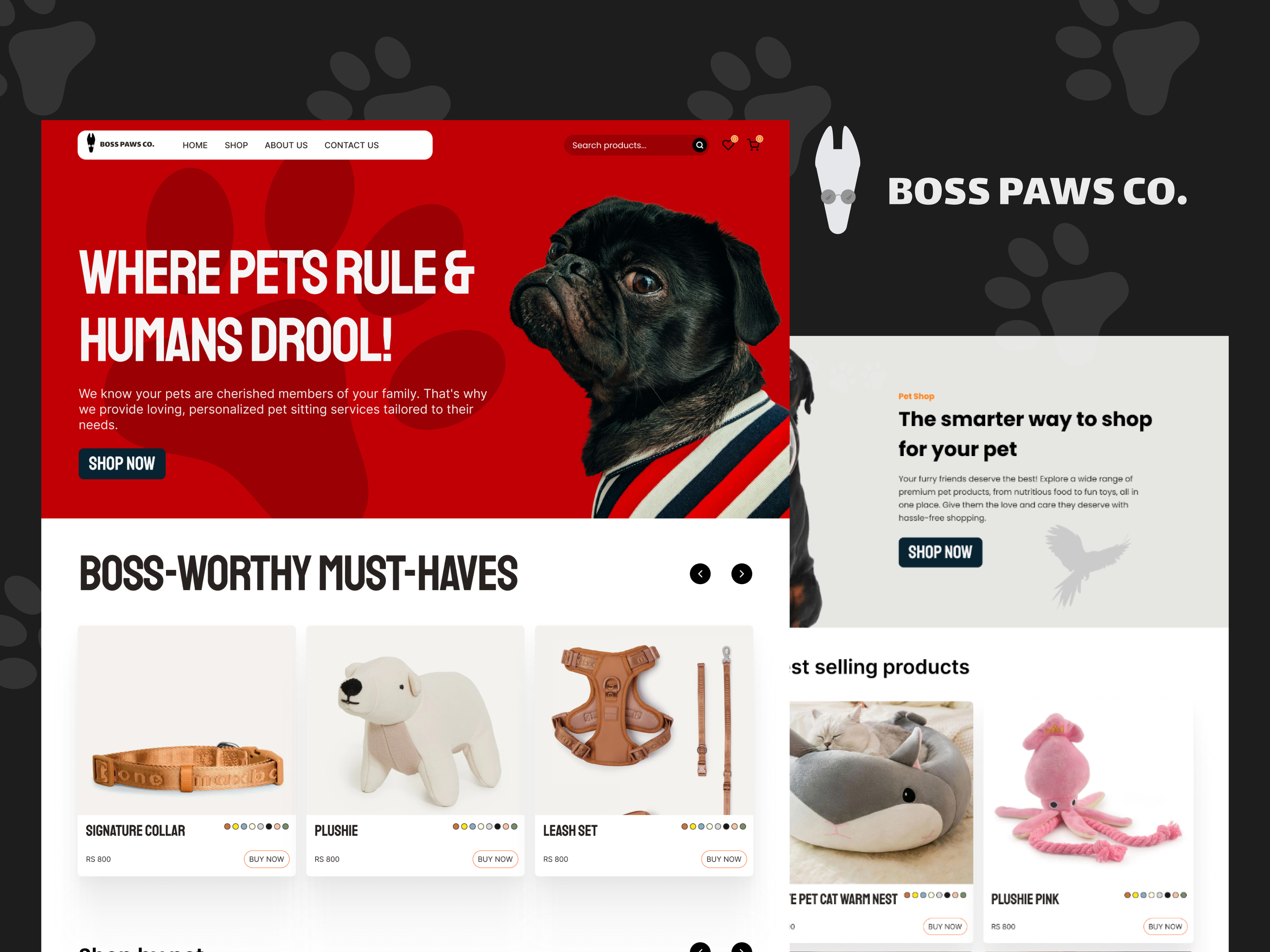 Pet Store app design bold cat cat food dog dog food homepage inspiration landing page pet pet health pet shop pet store pets trending ui ui design ux ux design web design
