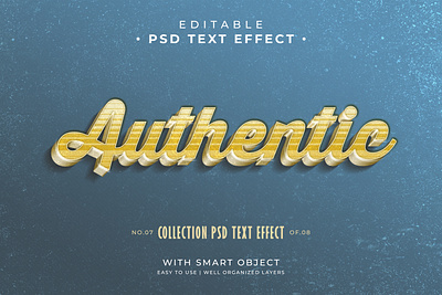 Editable Vintage Authentic Text Effect Psd Style authentic label mockup pattern photoshop text effect vintage