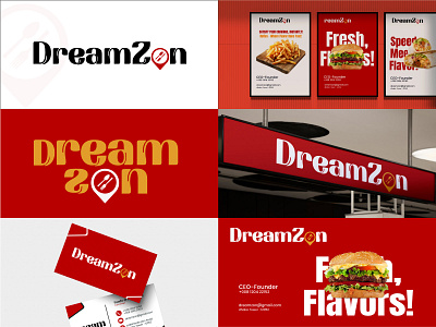 DreamZon Restaurant logo design & Brand Identity bands branding business businesslogo companylogo fastfood foodlogo graphic design logo logodesign logoshop logotype modern monogramlogo restaurantlogo visualidentity