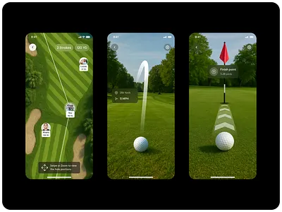 Playing Golf with friends app ar augmented reality golf mobile ui ux