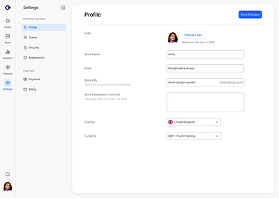 Setting Page - Resources Management design system figma graphic design setting ui