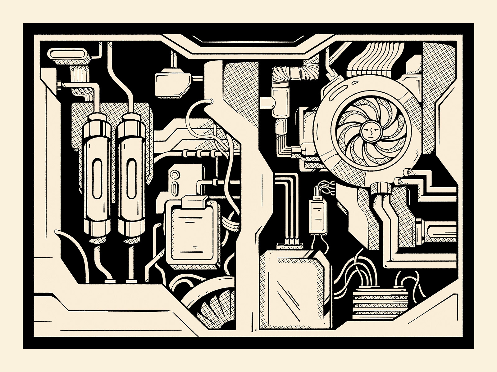 Cyber Sun - Retro wallet cyber cyber punk futurism futuristic illustration merch neon punk retro sun t shirt tshirt vintage wallet