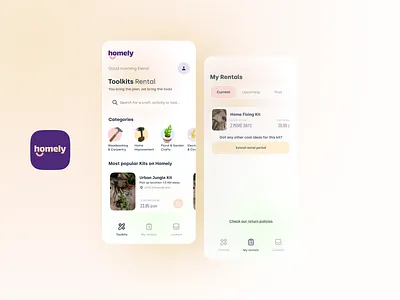 Homeware Tools Rental App • Concept app branding concept craft design digital diy homeware icon kit mobile product rental tools ui