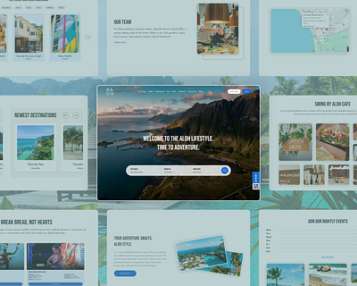 ALOH Website Design branding graphic design hostels hotels logo ui ux