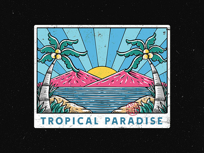 Tropical Paradise beach branding cartoon design graphic design illustration paradise tropical vector