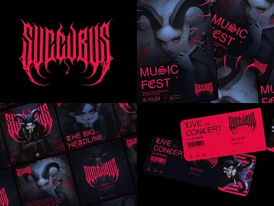 Succubus logo for music band black metal brand branding death metal demon devil gothic letter lettering logo logotype modern gothic music festival music logo succubus typography
