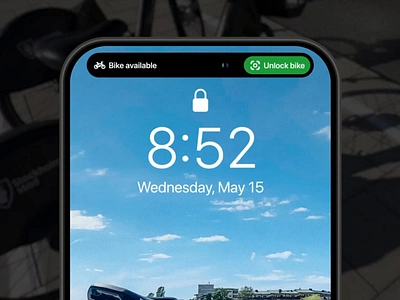 Dynamic Island Concept - Bike Unlocking after effects animation apple apple dynamic island bike bluetooth concept dynamic island figma hardware interaction iot mobility qr code redesign scanning transportation travel unlock utility