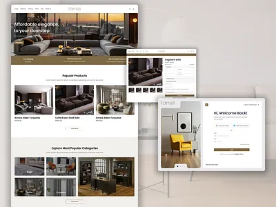 Farrelli – Premium Furniture eCommerce Website Design branding design ecommerce figma furniture landing page logo ui ux