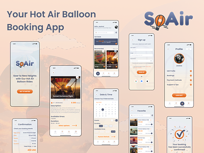 SoAir - Hot Air Balloon Booking App balloon design figma hor air balloon mobile mobile app movile design ui ux web web design