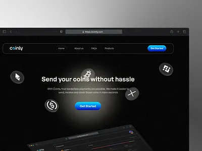 Coinly Crypto Landing Page crypto graphic design landing page product design ui ux web3