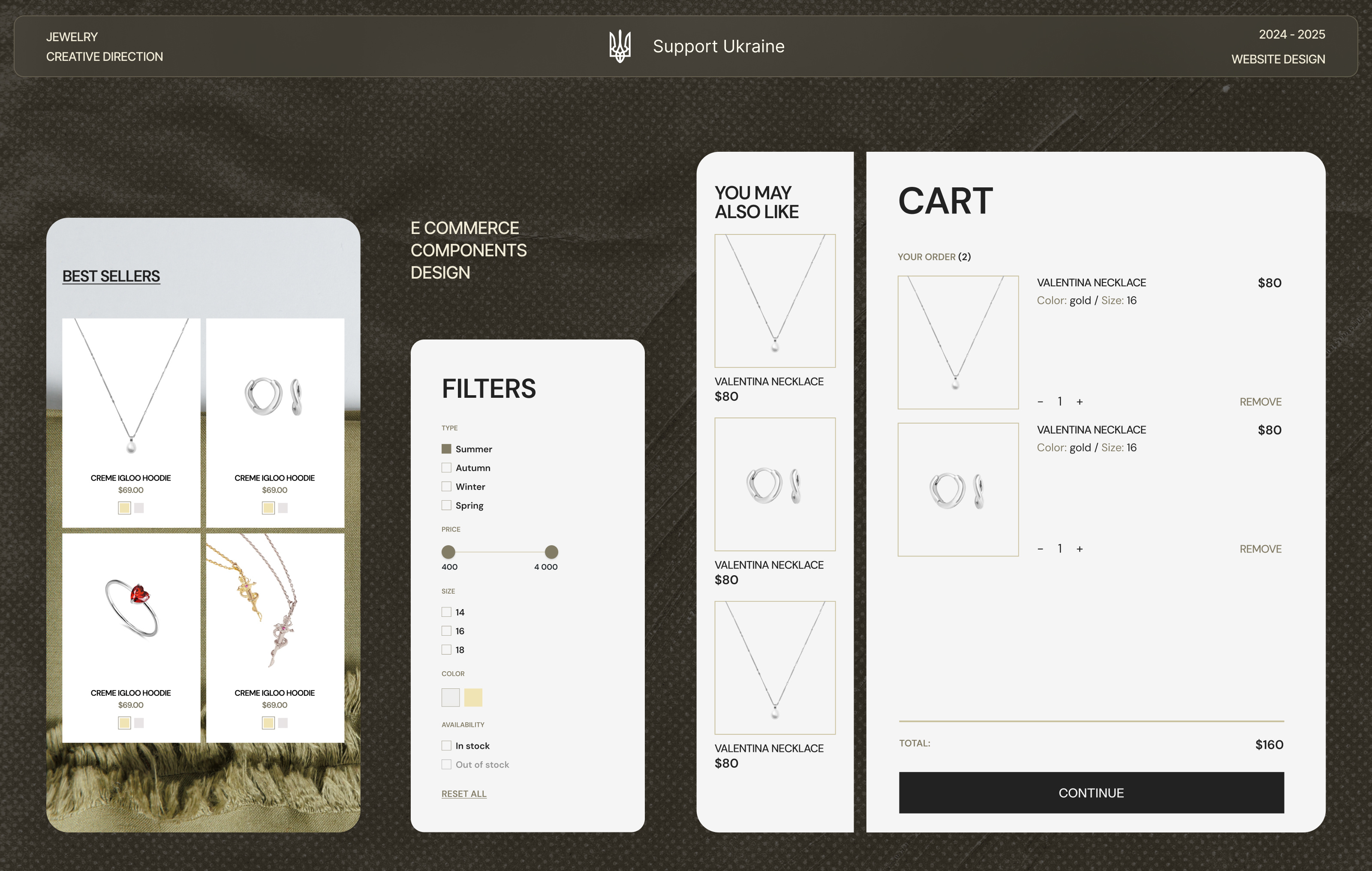 Sophisticated Jewellery ✦ Web Design branding components design e commerce graphic design jewellery typography ui ui design ui ux ux ux design web web design website