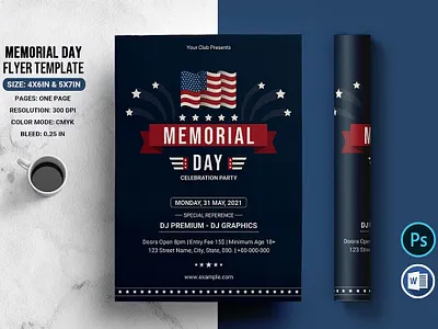 US Memorial Day Flyer 4th of july aldana america american flag american party celebration decoration day event flag day independence day memorial memorial day memorial day flyer ms word patriot photoshop template united state us flag us memorial us memorial day