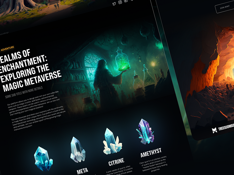 Treescomas NFT Multiverse ui uiux web ui website website design