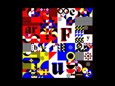 Primary patterns abstract black blackletter blue branding design experimental experiments geometric geometry graphicdesign illustration red type typography white yellow