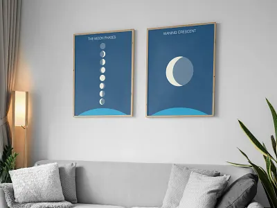 The Moon Phases design illustration poster