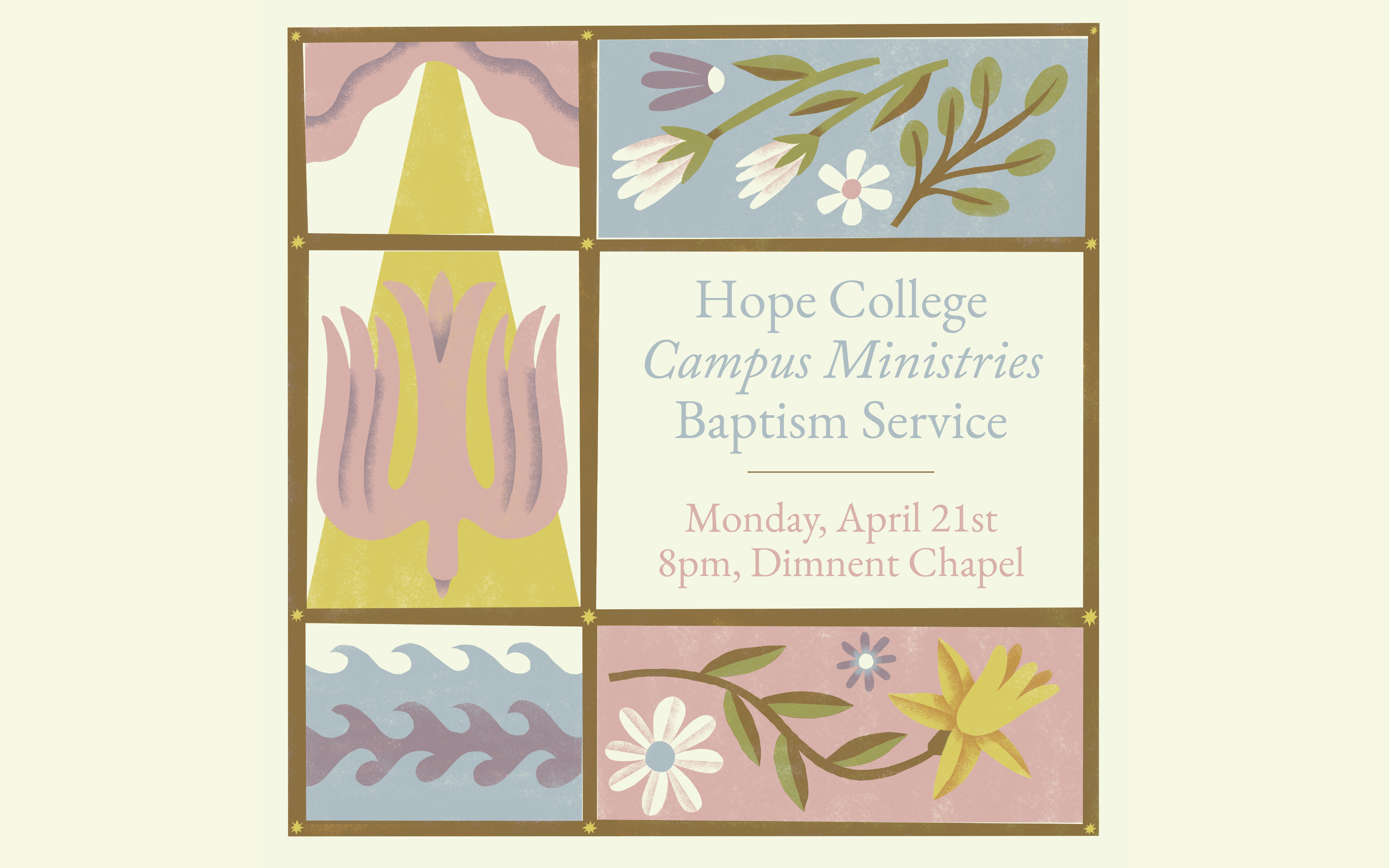 Baptism Service baptism bird church college dove flower hope water worship