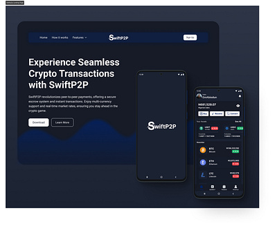 Crypto App Landing Page app crypto payment app design finance illustration interaction design landing page mobile payment app research ui website