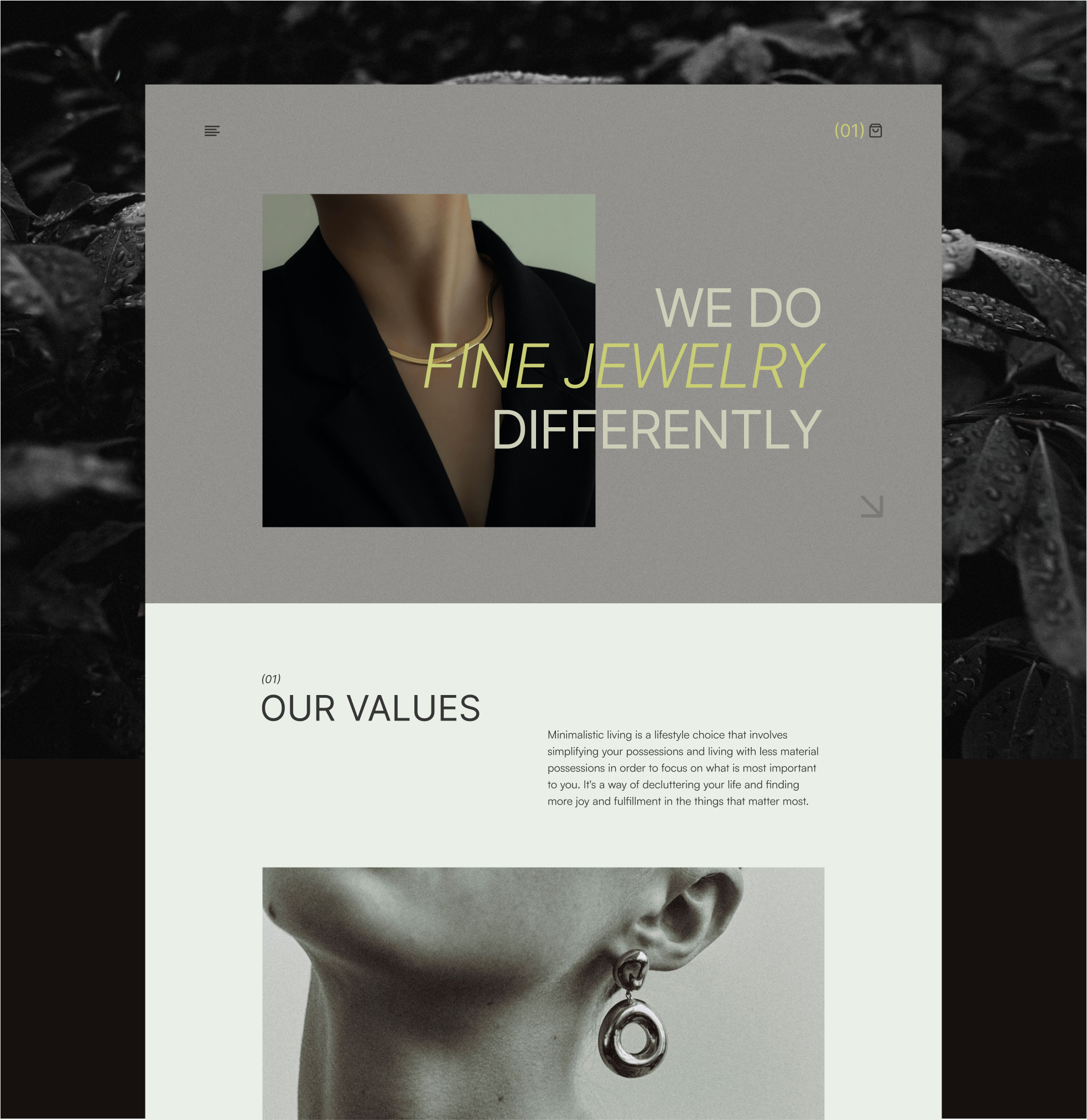 Example of Minimalistic jewelry brand