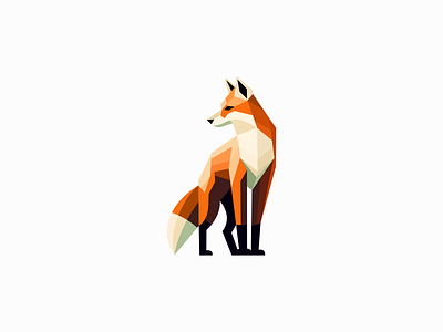Low Poly Fox Logo animal branding design emblem fox geometric icon identity illustration logo low poly mark nature orange original premium sports symbol vector wildlife