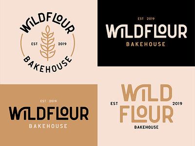 Wildflour Bakehouse Branding branding design graphic design logo logo set typography vector