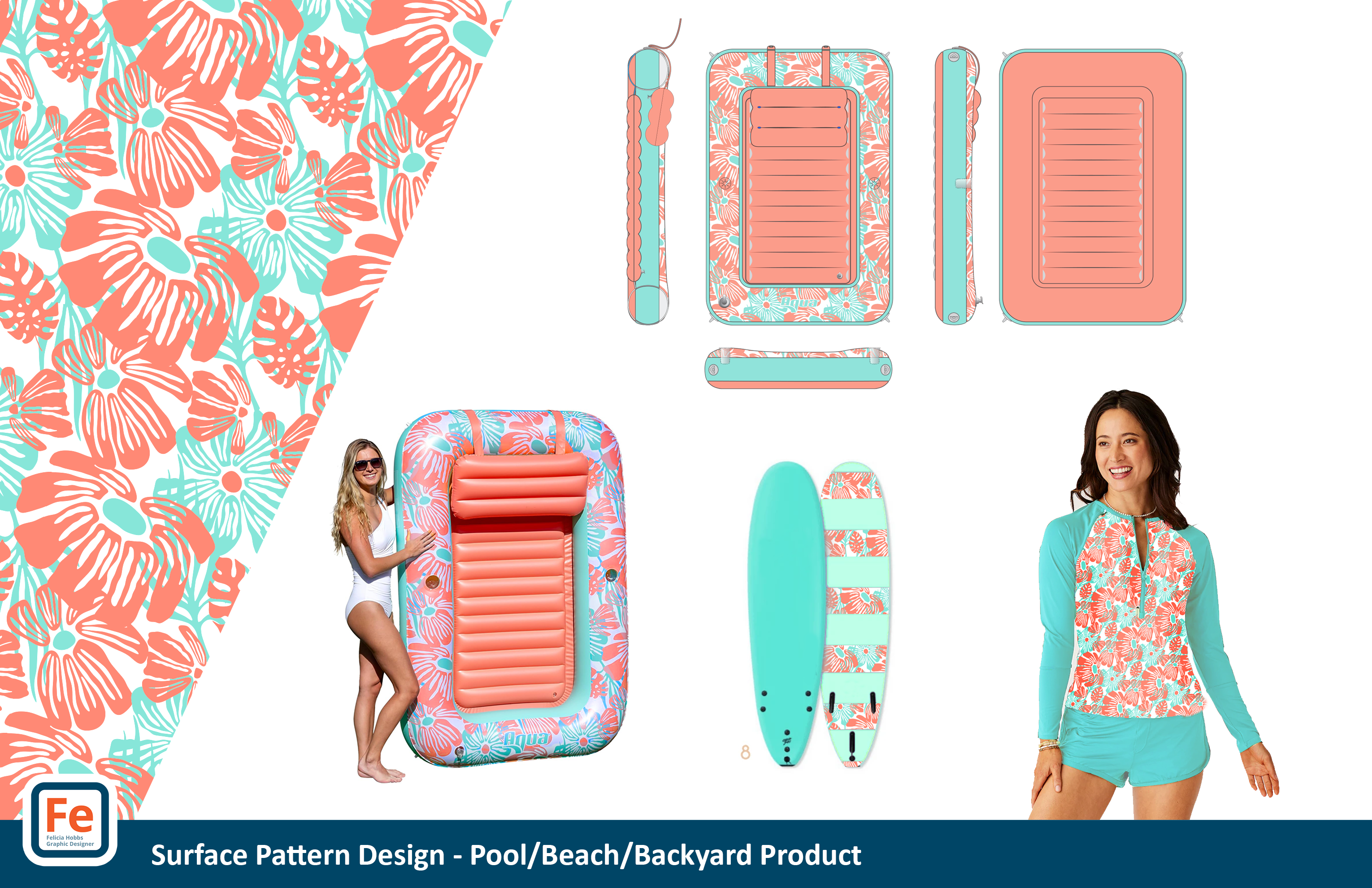 Surface Pattern Design - Pool/Beach/Backyard