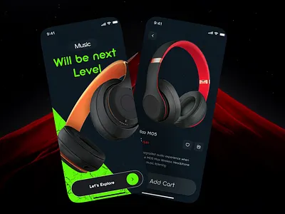 headphone e-commerce app UI/UX app branding design ecommerce graphic design headphone illustration logo minimal ui ux vector