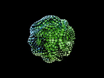 Abstract organic animation 3d 3dart abstract ball blender dark figure green honeycomb motion motion graphics organic render rotation wave