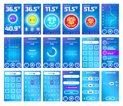 Freezer - wall-mounted monitoring device UI design ui