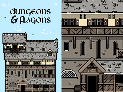 Dungeons & Flagons Poster bold design design graphic design illustration illustrator lineart poster poster design vector vector art