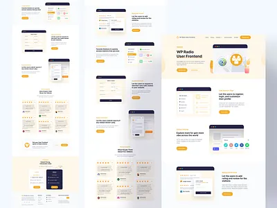 WP Radio User Frontend WordPress Addon Plugin Landing page addon plugin custom design custom illustration illustration landing page plugin design saas ui ux design user frontend web design web ui design wordpress wp radio