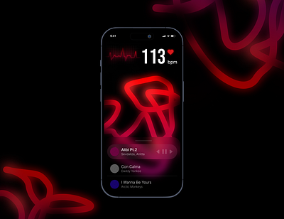 Heartbeat music player design graphic design mobile ui ux